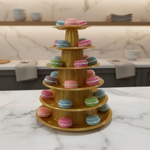 Présentoir macarons doré - présentoir, à