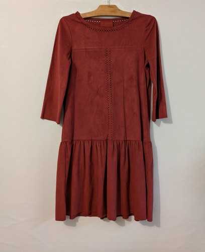 Robe bordeaux imitation - , daim