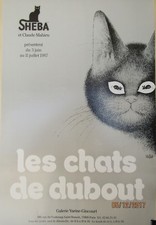 Affiche - DUBOUT.  Exposition LES CHATS - 1987 - SHEBA