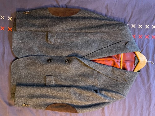Veste blazer tweed homme bleu - veste,