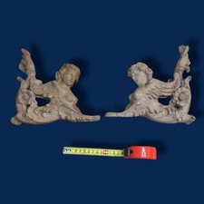 🗿 SCULPTURE EN BOIS – DUO DE SPHINX 🐫 STYLE MOULURE MURALE – BOIS BRUT SCULPTÉ