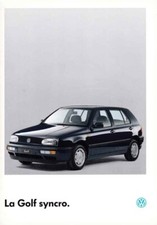 Catalogue Brochure VW Golf Syncro 01/1993 Suisse en français