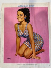 Ancienne Affiche Illustration érotique pin up signé Alsan Lui Novembre 1966