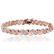 0.50ct Tdw Diamant San Marco Bracelet En Rose Laiton Doré