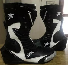 Bottes Moto Suzuki Homme en Cuir Véritable Course Racing Confort Protection CE