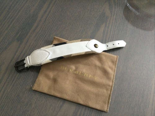 Bracelet cuir blanc burberry - cuir,