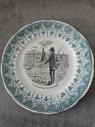 Assiette ancienne humoristique
