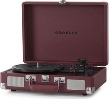 Audio & Hi-Fi - Crosley: Cruiser Plus Deluxe Portable Turntable (Burgundy)- Now 
