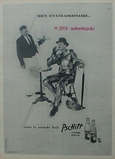 PUBLICITE PSCHITT CITRON ORANGE SODA PERRIER HOMME ARMURE MEDIEVALE DE 1959 AD
