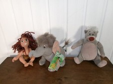 3 Peluches 19cm environ Le livre de la Jungle DISNEY Mowgli Hathi junior  Baloo