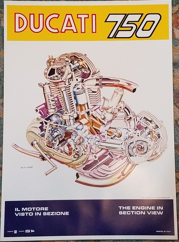 Ducati 750 engine cut away - ducati,