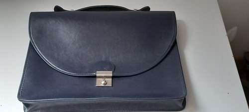 Cartable simili cuir bleu - simili,