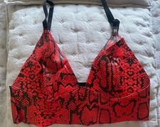 Top Soutien Gorge Effet Brassière Buste V Simili Léopard Rouge Noir UNDIZ M