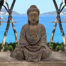 Bouddha Méditatif du Grand Temple Statue de Jardin, Moyen 66 cm, polyrésine,...