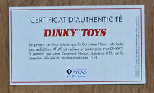DINKY TOYS ATLAS CERTIFICAT