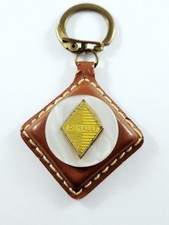 PORTE-CLES - RENAULT 1960s Cuir Logo RELIEF - Vintage Rare Original Garages