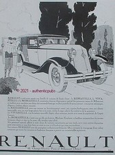 PUBLICITE RENAULT VOITURE VIVASTELLA MONASTELLA SIGNE RENE VINCENT DE 1928 AD