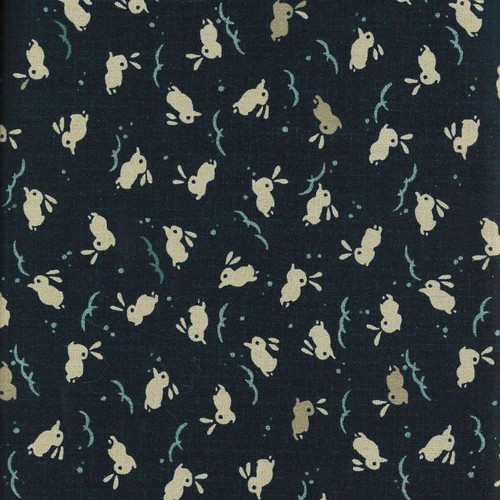 Tissu japonais lapins 45x54 - tissu, cm