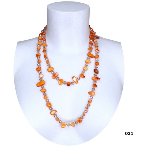 Collier orange perles - en,
