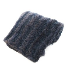 Silencieux femme MN8 en fausse fourrure à pompons en fourrure de lapin bleu...