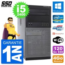 PC Tour Dell OptiPlex 790 MT Intel i5-2400 RAM 4Go SSD 120Go Windows 10 Wifi