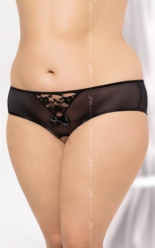 Culotte ouverte dentelle noire - ouverte,