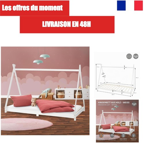 Lit enfants tipi 90x200 cm - lit, d'enfants