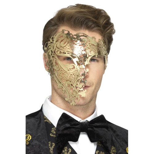 Masque métal doré - masque, en