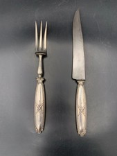 Couvert de service à viande / gigot en argent Minerve style Louis XVI c. 1900