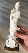 Ancienne Statue Guanyin Art D'asie Blanc de Chine