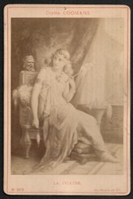 Diana Coomans. La Fileuse. Photographe A. Braun.  Dédicacée 1888. Cabinet. 