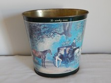 GRANDE CORBEILLE de BUREAU à PAPIER Massilly Tôle  Décor Cheval Le rendez-vous