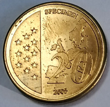 Médaille souvenir - Vatican  - Essai 20 cents  2006  en nickel doré