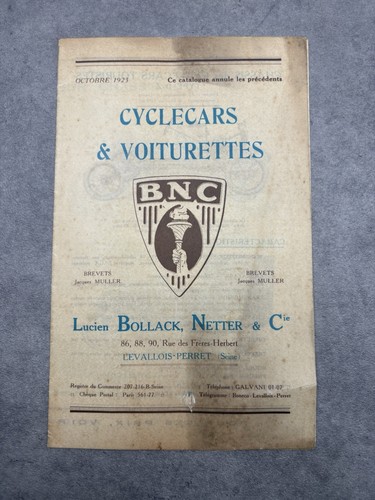 Catalogue cyclecars - , &