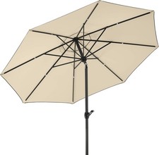 Parasol classique Schneider beige, rond, naturel, 300 x 300 x 260 cm