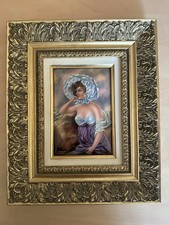 Ancien Cadre Doré Vintage Émaux De Limoges Jean Betourné 