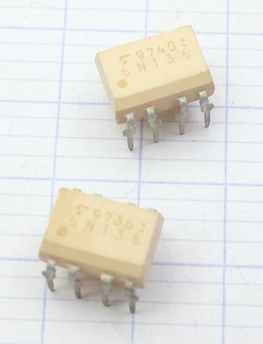 Toshiba 6n136 optocoupler - 2x,