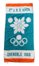 SERVIETTE de Toilette des JEUX OLYMPIQUES de 1968 à GRENOBLE JO 68