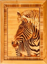 Zèbre safari mosaïque bois