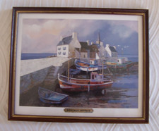 CADRE Gravure  Vue sur le Petit Port de ? d'après Peinture de J.P BERTAUX MARAIS