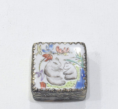 Chinese porcelain square panda - square,