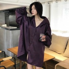 Femme Satin Hauts Robe Chemise