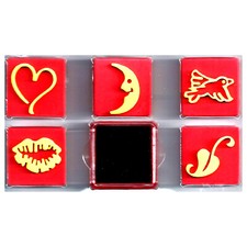 TAMPONS MOUSSE ENFANTS LOT DE 5 + 1 ENCREUR NOIR MOTIFS REVERIE