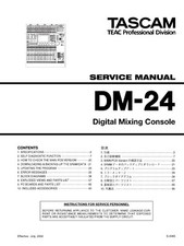 Manuel De Service Pour Tascam DM-24
