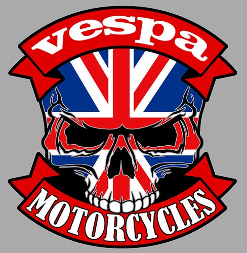 Vespa motorcycles skull - vespa, uk