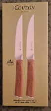LOT DE 2 COUTEAUX A STEAK COUZON - LAME ACIER (11.5CM) - ACACIA - NEUF -