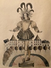 Grand Dessin Gouache Sur