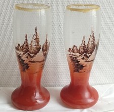 Le Verre Français : Paire Vase Art Déco signée VERÇAIS. Vase Charles Schneider.