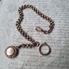 Chaine Montre CHATELAINE Plaqué Or Breloque 1900 circa Fob Watch Guard Chain 