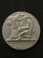 MEDAILLE BRONZE EDF GDF 30 ANNEES DE SERVICE / 55 mm 72.3 g / FRANCE MEDAL